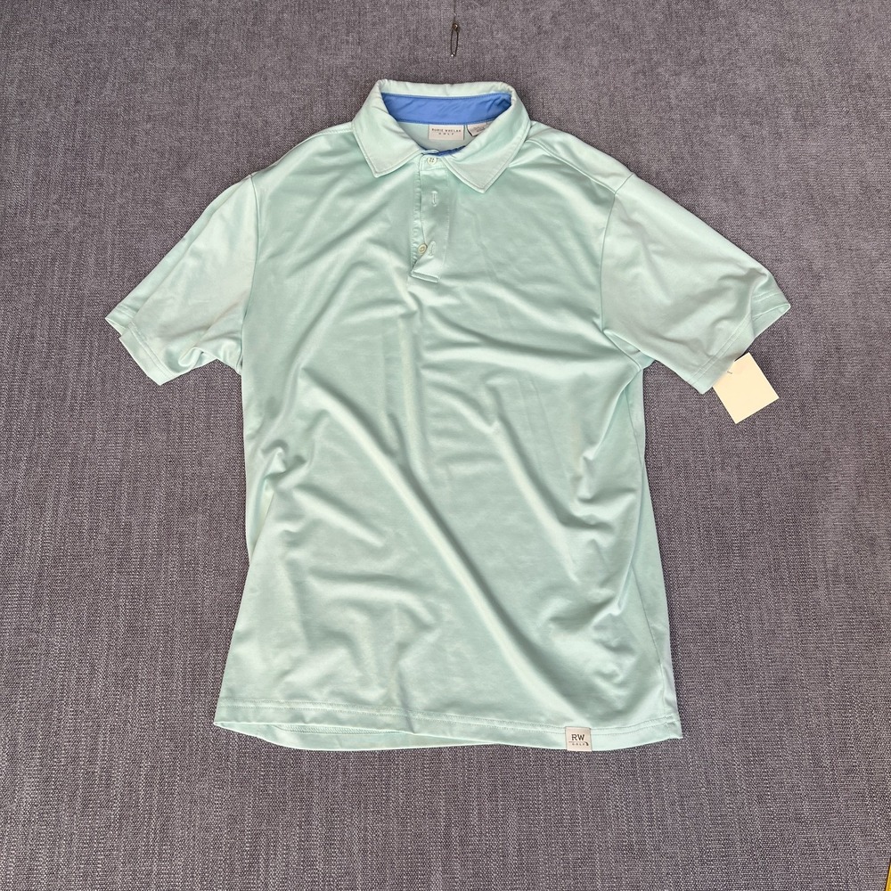 Rorie Whelan Golf Polo Shirt Mens M Mint Green Short Sleeve Performance Stretch